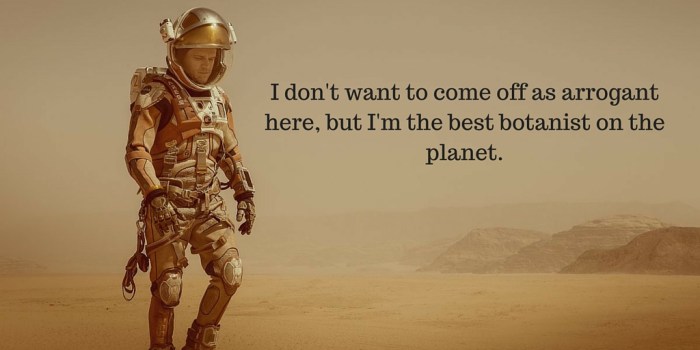 The martian quotes with page numbers